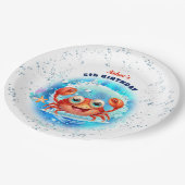 Assiettes En Carton Crabe Anniversaire de enfant Pool Party Boy été (Angle)