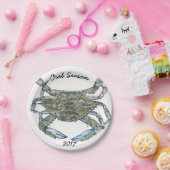 Assiettes En Carton Crabe bleu (Fête)