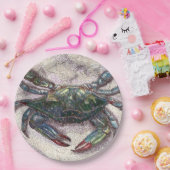 Assiettes En Carton Crabe bleu de la baie Chesapeake Plaques de papier (Fête)