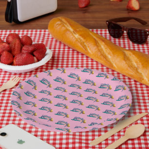 Assiettes En Carton Crabe bleu dessiné à la main avec un maillet de cr