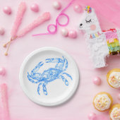 Assiettes En Carton crabe bleu vintage (Fête)
