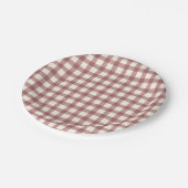 Assiettes En Carton Cranberry Gingham Red Maroon (Angle)