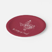Assiettes En Carton Cranberry Red Joy Vacances Feuilles Texas Forme (Angle)