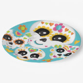 Assiettes En Carton Crâne à sucre Dia de La Muerte Halloween Anniversa (Angle)