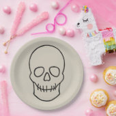 Assiettes En Carton Crâne - Bone White et Bat Black (Fête)