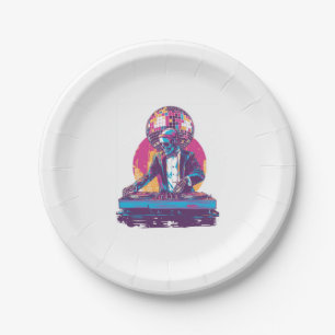 Assiettes En Carton Crâne de DJ de mariage � Squelette de fête formel