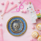 Assiettes En Carton Crâne de manuscrit médiéval tardif (Fête)