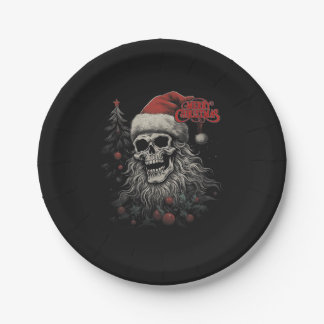Assiettes En Carton Crâne de squelette Noël joyeux drôle Santa apparié