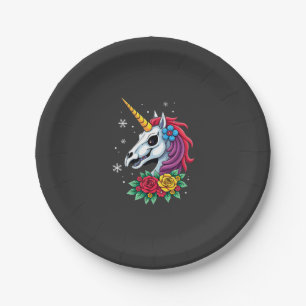 Assiettes En Carton Crâne de sucre de licorne Art mexicain, T-Shirt de