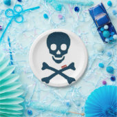 Assiettes En Carton Crâne Denim (Fête)