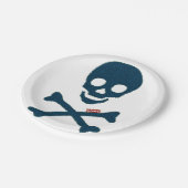 Assiettes En Carton Crâne Denim (Angle)