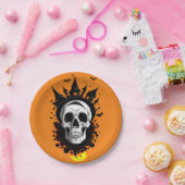 Assiettes En Carton Crâne d'Halloween (Fête)