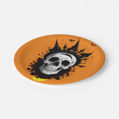 Assiettes En Carton Crâne d'Halloween (Angle)