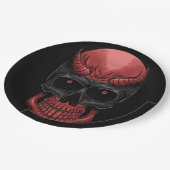 Assiettes En Carton Crâne d'Halloween effrayant (Angle)