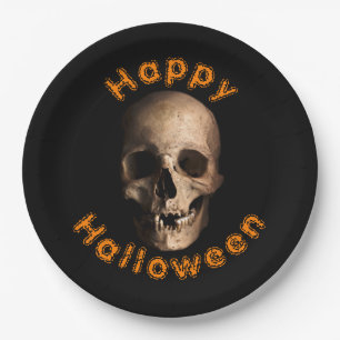 Assiettes En Carton Crâne en décomposition sanglant Joyeux Halloween