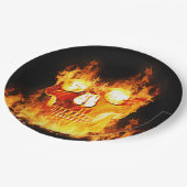 Assiettes En Carton Crâne en feu (Angle)