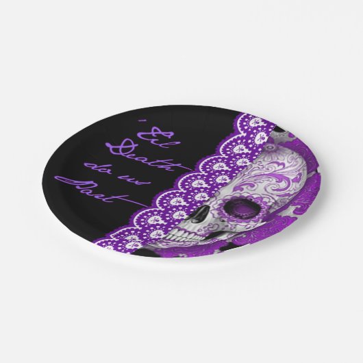 Assiettes En Carton Crâne épousant la plaque à papier 7" (Angle)