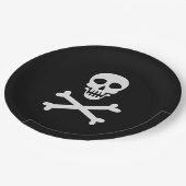 Assiettes En Carton Crâne et os croisés (Angle)