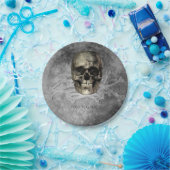 Assiettes En Carton Crâne et une pile d'os Halloween Gothic Party (Fête)