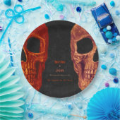 Assiettes En Carton Crâne gothique Orange Black Halloween (Fête)