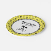 Assiettes En Carton Crâne & Os, Fête d'Halloween (Angle)