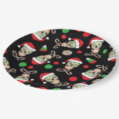 Assiettes En Carton Crâne Père Noël de sucre (Angle)