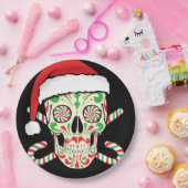 Assiettes En Carton Crâne Père Noël de sucre (Fête)