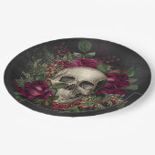 Assiettes En Carton Crâne, Soirée costumée, Halloween, Gothique, éffra (Angle)