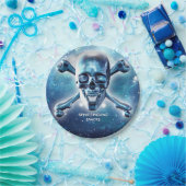 Assiettes En Carton Crâne spatial. Personnalisé (Fête)