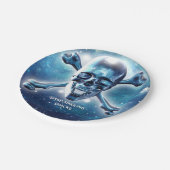 Assiettes En Carton Crâne spatial. Personnalisé (Angle)