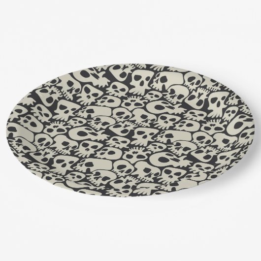 Assiettes En Carton Crânes (Angle)