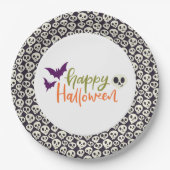 Assiettes En Carton Crânes amusants Plaques papier Halloween Party (Devant)