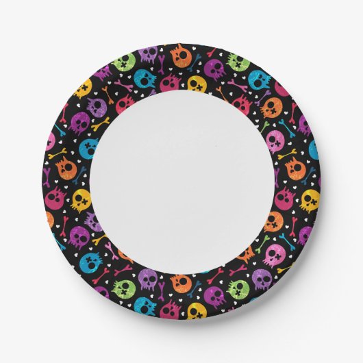 Assiettes En Carton Crânes motif 2 (Devant)