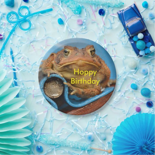 Assiettes En Carton Crapaud de houblon d'anniversaire (Fête)