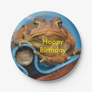 Assiettes En Carton Crapaud de houblon d'anniversaire