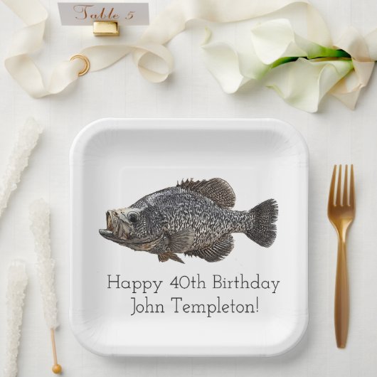 Assiettes En Carton Crappie Fishing Anniversaire (Mariage)