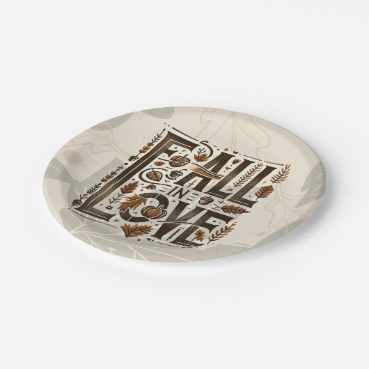 Assiettes En Carton Craquez pour Retro Automne Fiançailles (Angle)