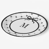 Assiettes En Carton Cravate a Bow 9" Plaque monogramme (Angle)