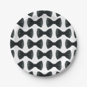 Assiettes En Carton Cravate à thème Little Man Bow Baby shower (Devant)