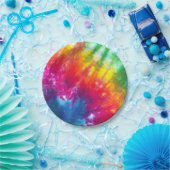 Assiettes En Carton Cravate arc-en-ciel (Fête)