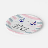 Assiettes En Carton Cravate de la Marine Nautique Bow et Bow (Angle)