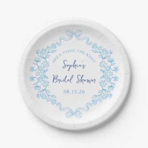 Assiettes En Carton "Cravate du noeud" quelque chose de bleu Bow Fête