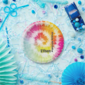 Assiettes En Carton Cravate-Dye Plaques papier fête d'anniversaire (Fête)