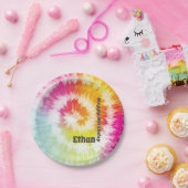 Assiettes En Carton Cravate-Dye Plaques papier fête d'anniversaire (Fête)