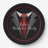 Assiettes En Carton Cravate rouge élégante (Devant)