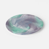Assiettes En Carton Cravate-teinture violet vert peint Aquarelle dans  (Angle)
