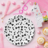 Assiettes En Carton Cravates à arc noir (Fête)