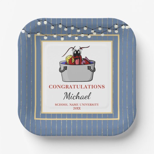 Assiettes En Carton Crawfish Boil Graduation School Event (Recto)