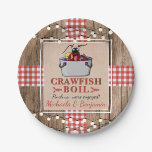 Assiettes En Carton Crawfish Boil Homard Rustic Engagement Party