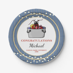 Assiettes En Carton Crawfish Seafood Boil Blue Graduation Party